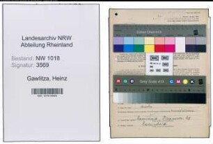 Entnazifizierung Heinz Gawlitza , geb. 17.11.1921 (Schneider)