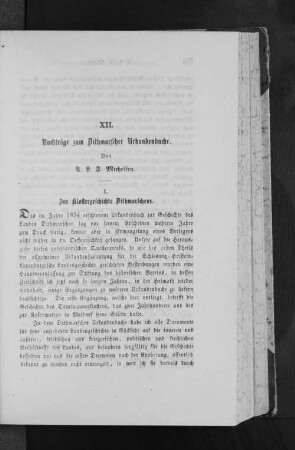 XII. Nachträge zu Dithmarscher Urkundenbuche