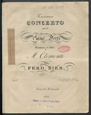 Troisième Concerto pour le Piano Forte Op. 55.