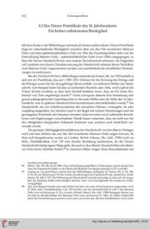 4.3 Ein Trierer Pontifikale des 14. Jahrhunderts: Ein bisher unbekanntes Bindeglied