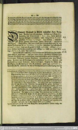 [Prozess des Freiherrn von Gemmingen Michelfeld contra die Freiherren v. Gemmingen Hornberg]
