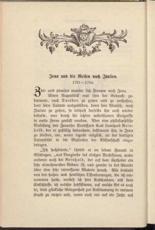 Jena und die Reisen nach Italien. 1791-1794.
