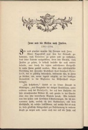 Jena und die Reisen nach Italien. 1791-1794.