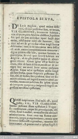 Epistola Sexta