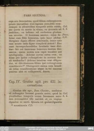 Cap. IV. Gratias agit pro filii incarnatione.