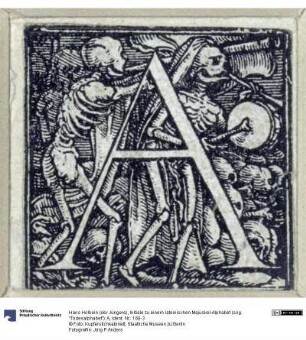 Initiale zu einem lateinischen Majuskel-Alphabet (sog. "Todesalphabet"): A