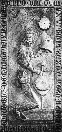 Erfurt, Predigerkirche, Inneres: Grabplatte Theodorich ? v. Lichtenhayn bzw. Dietrich von Lichtenhain (lt. Dehio), gest. 1366