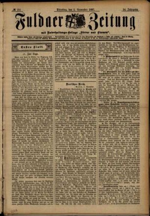 Erste Ausgabe vom Dienstag, den 02. November 1897.