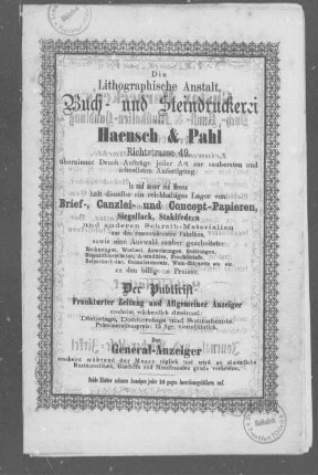 Wohnungs-Anzeiger und Adreß-Kalender für Frankfurt an der Oder auf das Jahr 1863