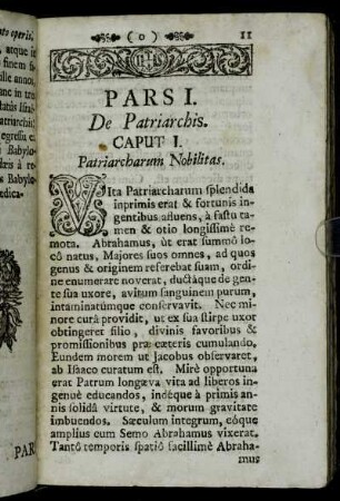 Pars I. De Patriarchis.