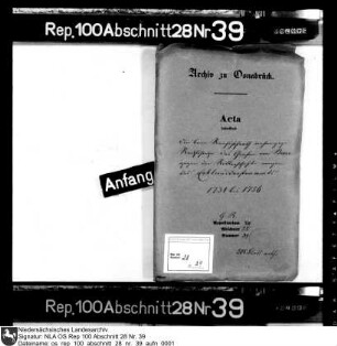 Beim Reichshofrat anhängiger Rechtsstreit des Grafen von Bar gegen die Ritterschaft wegen des Erblanddrostenamts