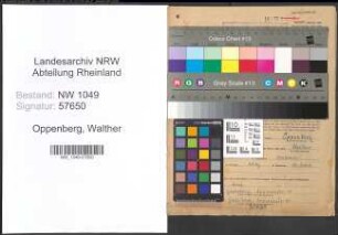 Entnazifizierung Walther Oppenberg , geb. 18.03.1902 (Ingenieur)