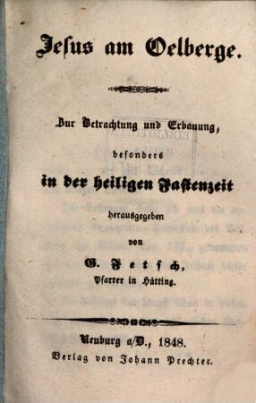 Jesus am Oelberge
