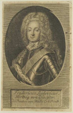 Bildnis des Fridericus Ludovicus, Hertzog von Glocester, des Printzen von Wallis Erb-Printz