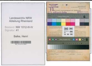 Entnazifizierung Henri Balke , geb. 27.02.1900 (Kaufmann)