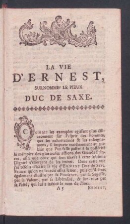 La Vie D'Ernest, Surnomme/ Le Pieux Duc De Saxe