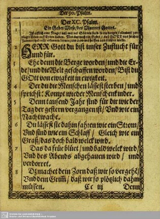 Der XC. Psalm