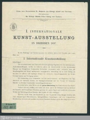 1. Internationale Kunst-Ausstellung in Dresden 1897