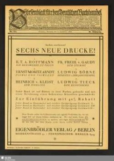 Börsenblatt für den deutschen Buchhandel : bbb ; Fachzeitschr. für Verlagswesen u. Buchhandel