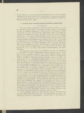 V. Versuche über Querschnittsformen paralleler Seeuferwerke