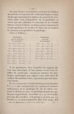Surfaces de symétrie du troisième ordre d'une quadrique. [Fortsetzung]