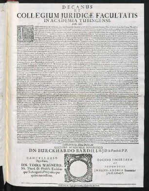 Decanus Et Collegium Juridicae Facultatis In Academia Tubingensi, Lect. Sal.