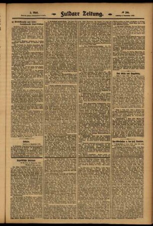 Zweite Ausgabe vom Samstag, den 06. September 1913.