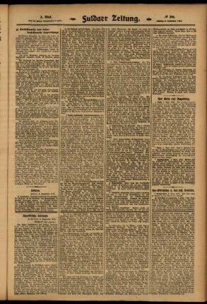 Zweite Ausgabe vom Samstag, den 06. September 1913.