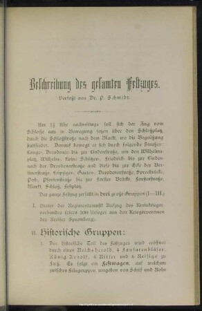 Beschreibung des gesamten Festzuges