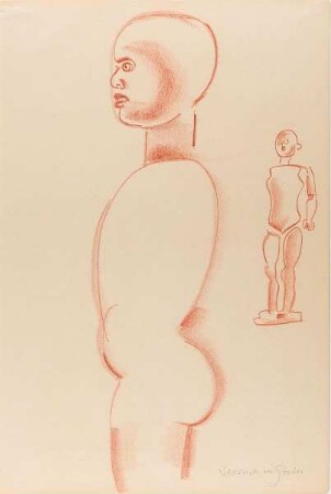 Zwei Studien einer stehenden Figur ("Versuch im Stein")