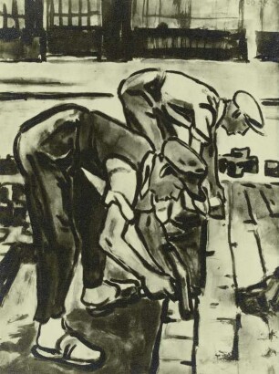 Steinsetzer : Steinsetzer, Aquarell, 20. Jh.
