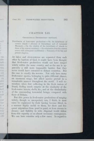 Chapter 12: Geographical distribution - continued