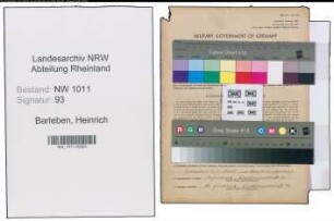 Entnazifizierung Heinrich Barleben , geb. 15.12.1911 (Malermeister)
