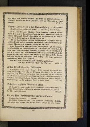 Die englischen Vorstöße zwischen Ypern und Somme.