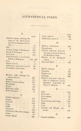 Alphabetical index