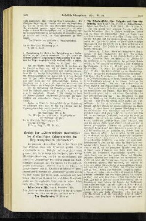 Bericht der "Litterarischen Kommission des Katholischen Lehrervereins im Regierungsbezirk Wiesbaden"