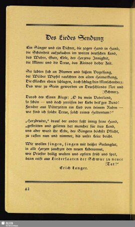 Des Liedes Sendung