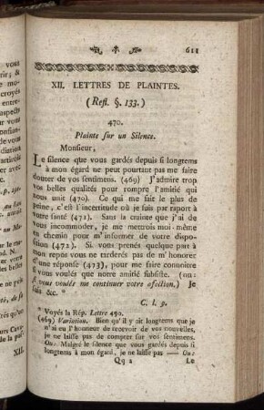 XII. Lettres De Plaintes.