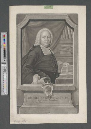 Ioannes Antonivs Sergivs : Iureconsultus Neapolitanus. ; nat. Neap[oli] 1705.