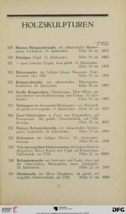 Holzskulpturen (Nr. 329-345)