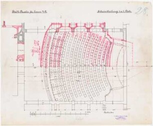 Stadttheater (auch: Grillo-Theater), Essen: Bestuhlungsplan Parkett