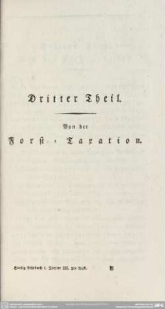 Dritter Theil. Von der Forst-Taxation