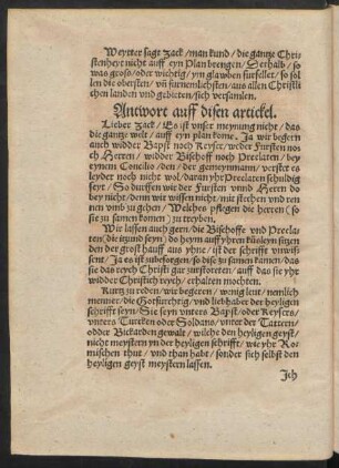 Antwort auff disen artickel.