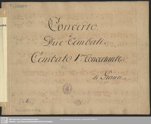 Cembalo I: Concertante.