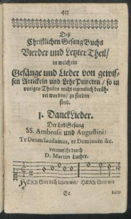 I. DanckLieder.