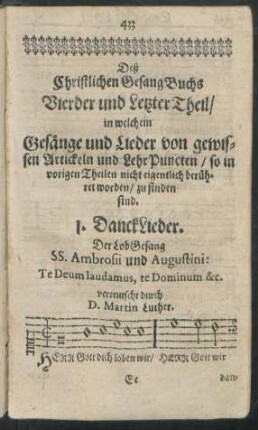 I. DanckLieder.