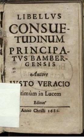 Libellus Consuetudinum Principatus Bambergensis