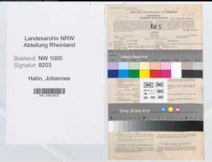 Entnazifizierung Johannes Hahn, geb. 03.04.1894 (Bankbeamter)