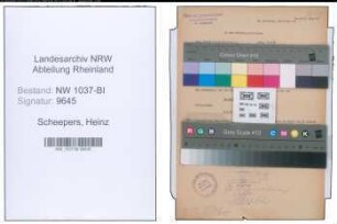 Entnazifizierung Heinz Scheepers , geb. 08.08.1916 (Angestellter)