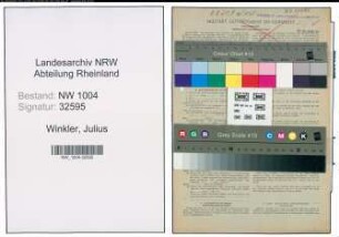 Entnazifizierung Julius Winkler , geb. 19.08.1885 (Makler)